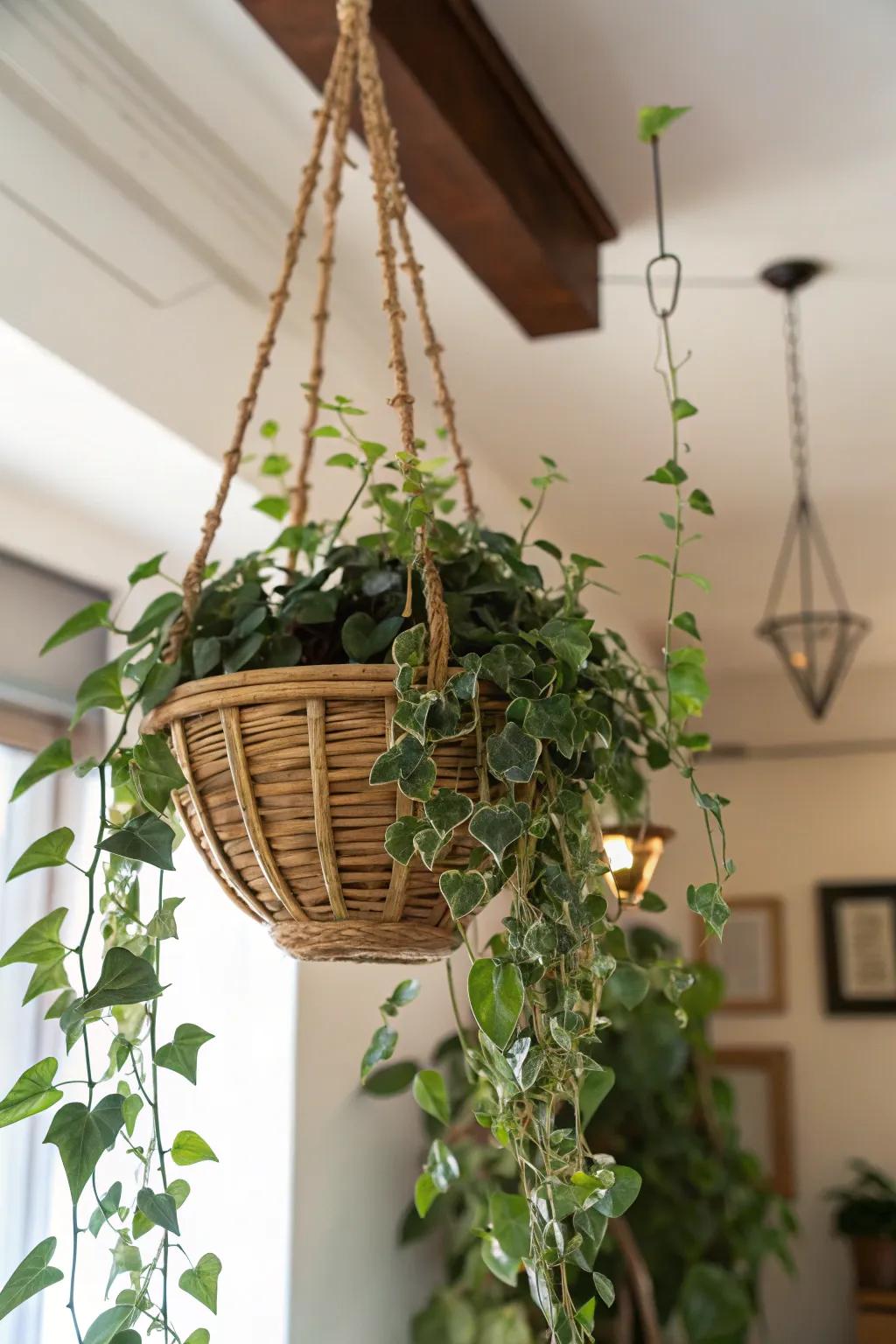 A lush hanging plant, perfect for adding greenery to mom's home.