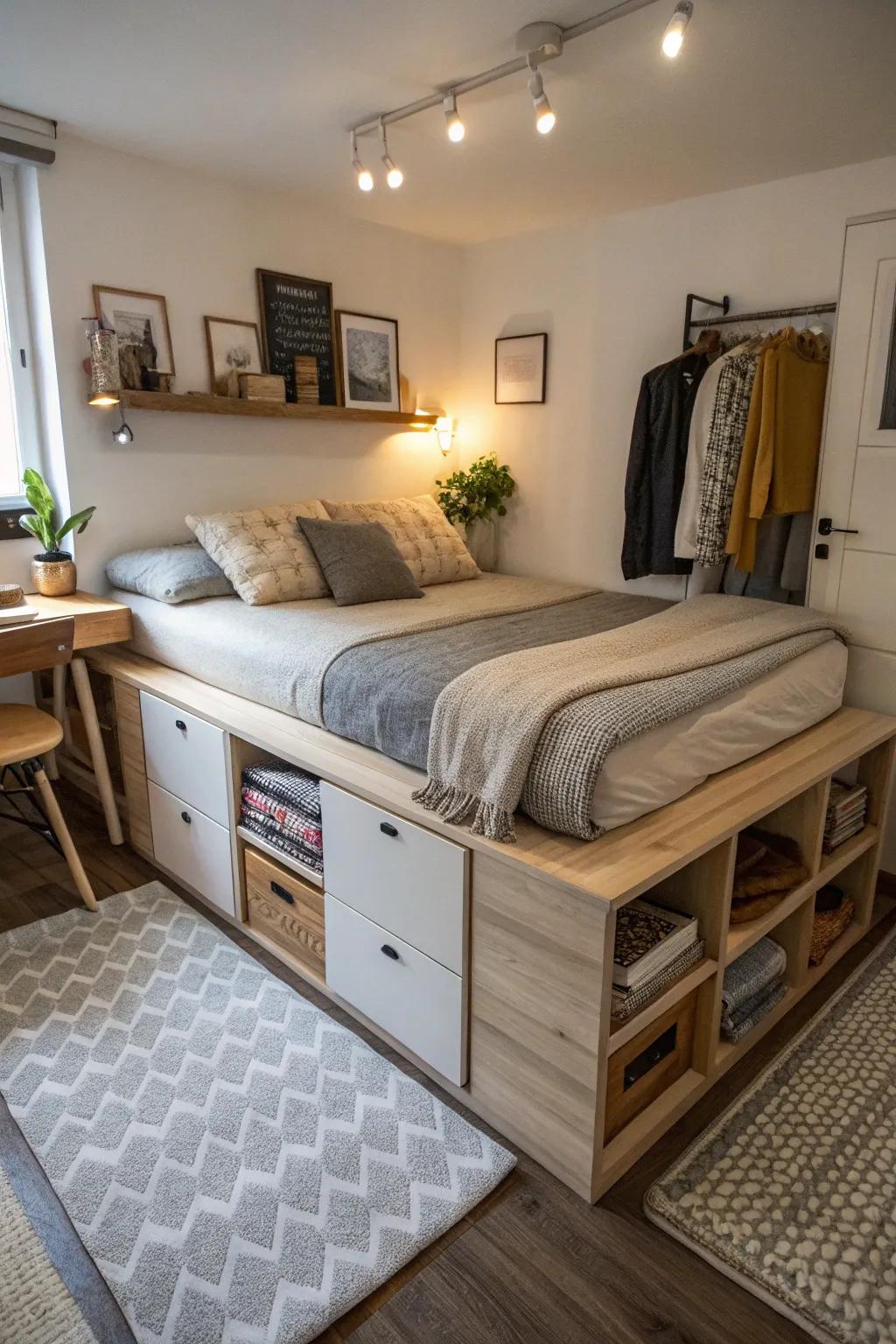 Beds with multiple uses are perfect for small rooms.