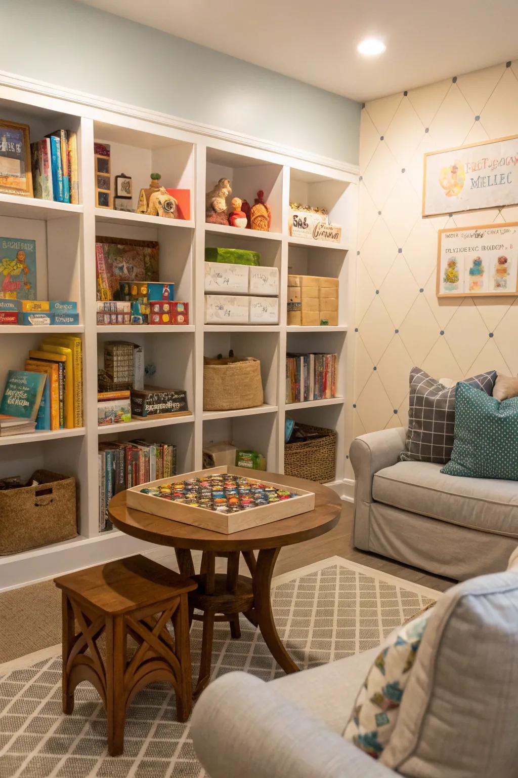 A specific area for board games, the ideal spot for interactive fun.