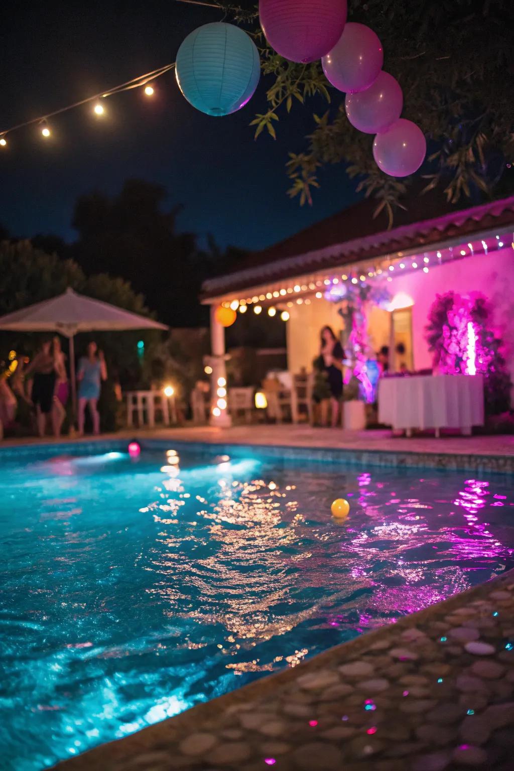 Colored lights transform your pool area into an energetic zone.