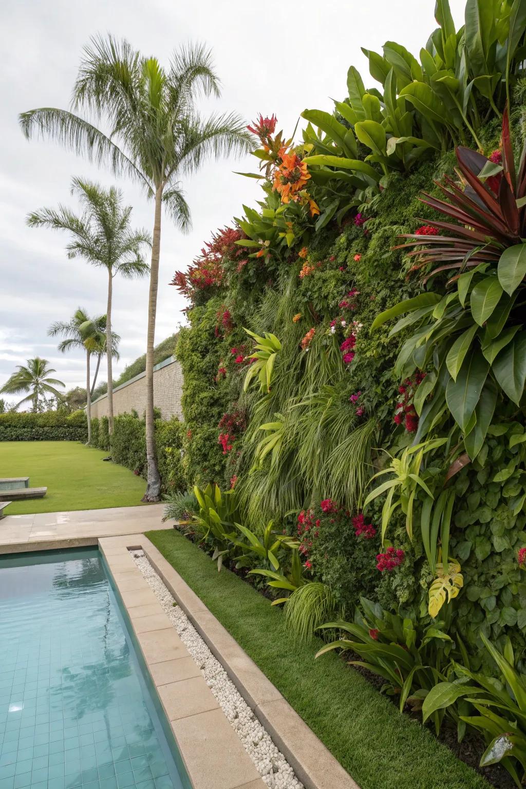 A living wall offers stunning natural privacy.