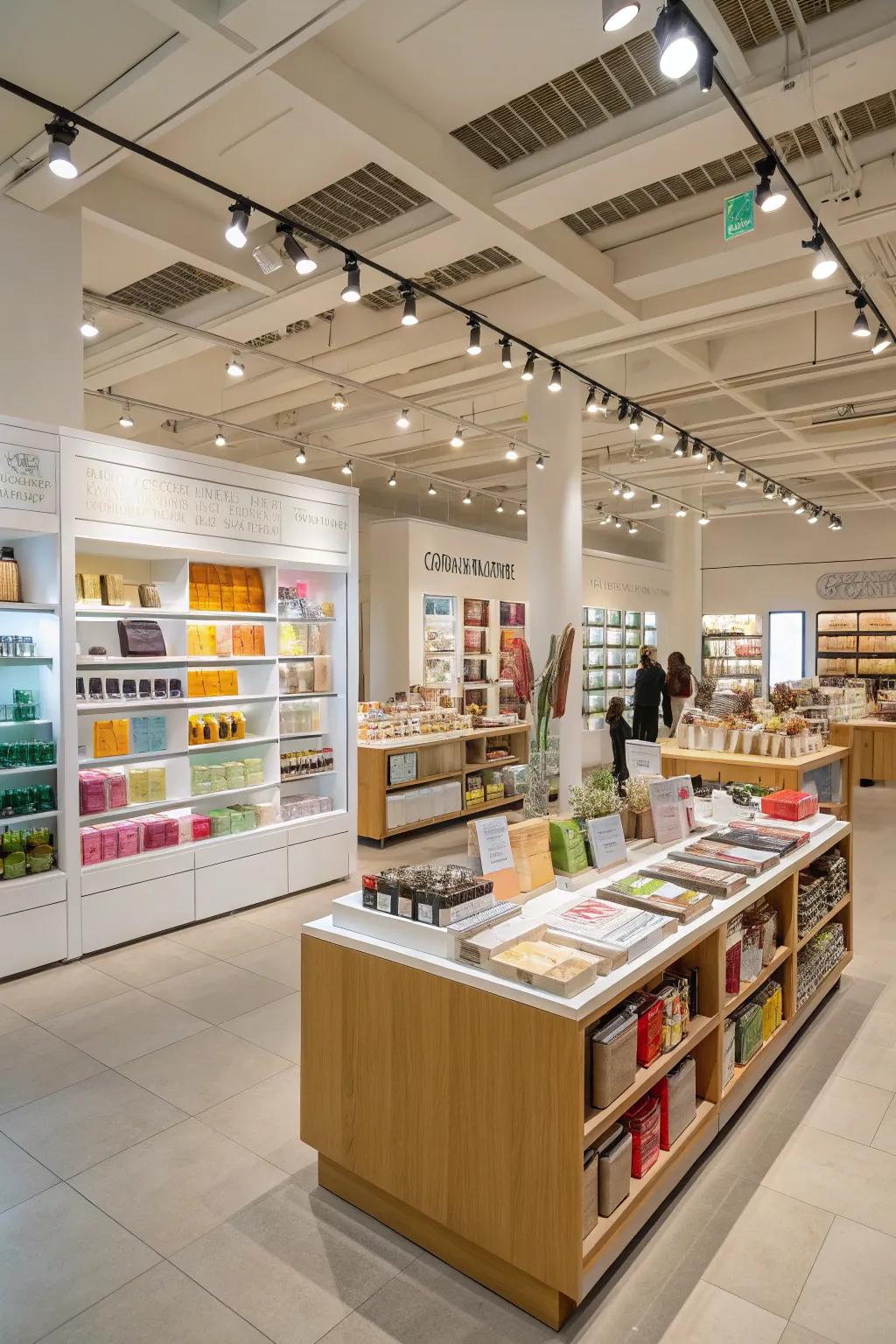 Open concepts invite customers to look around and discover items at their own pace.