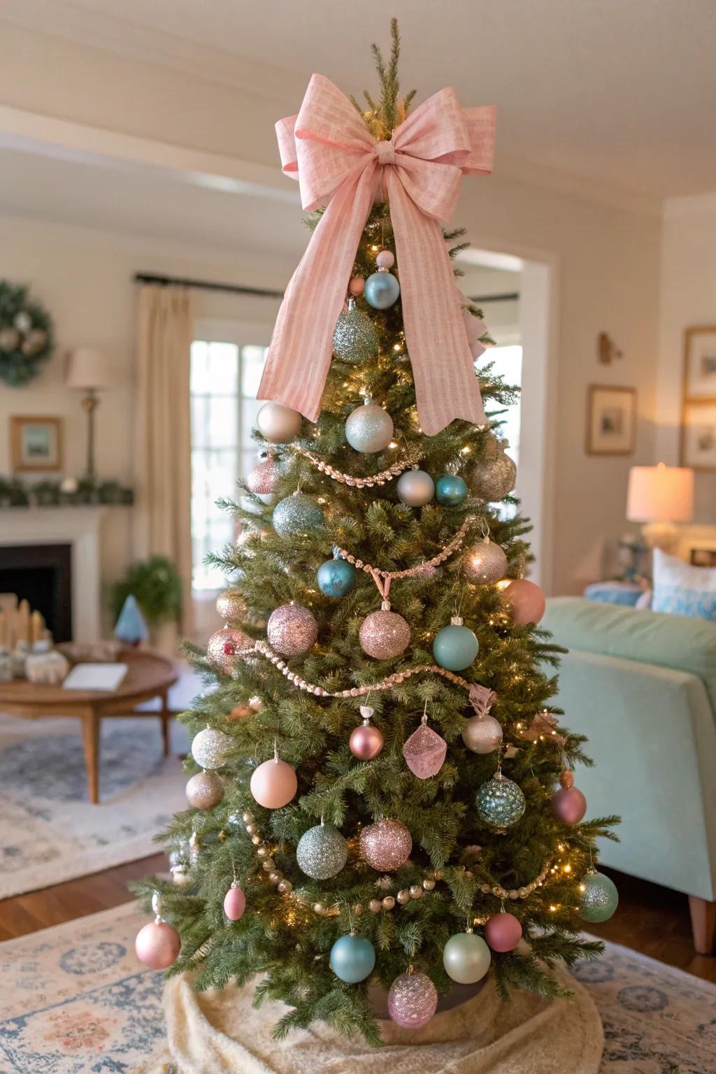 A soft and stylish chic Christmas tree.