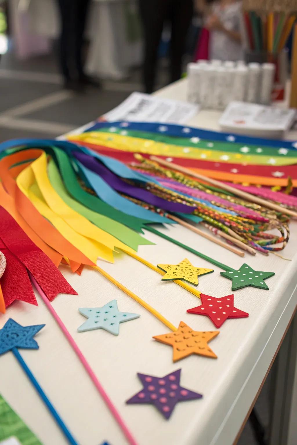 Crafting magic at the wand-making station.