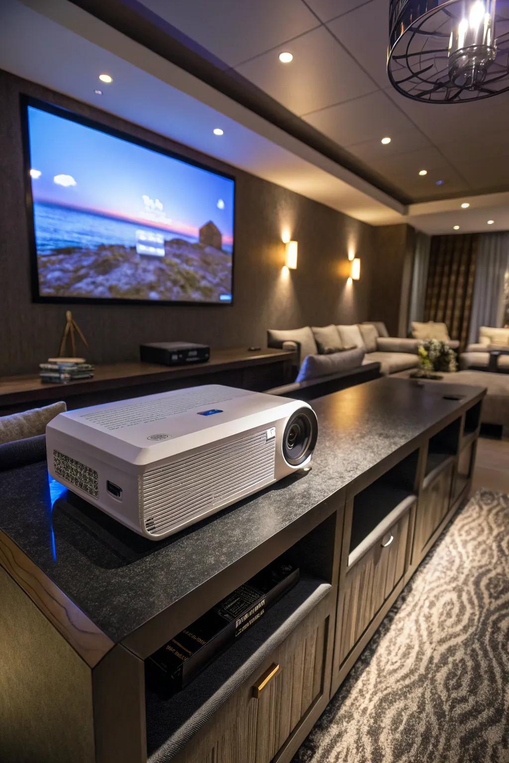 Setting your projector at eye level helps you see comfortably.
