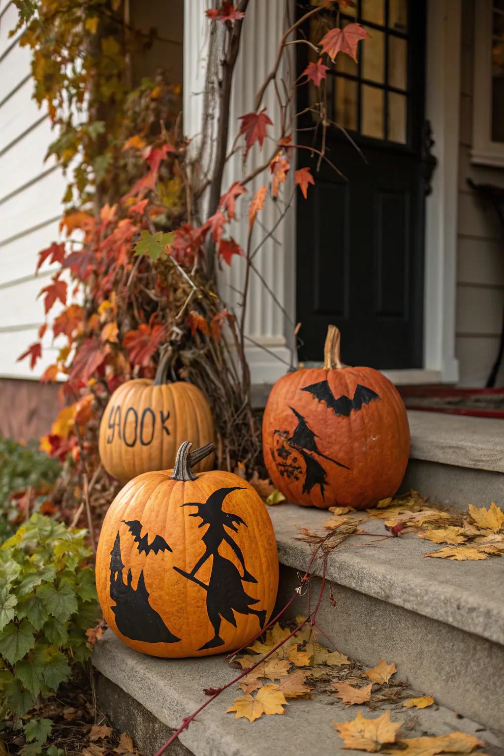 Pumpkins featuring spooky Spooky Season images.