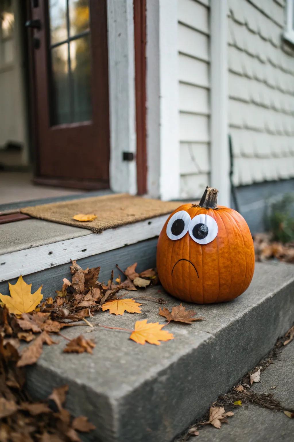 Animated eyes bestow a spirited character upon your pumpkin presentation.