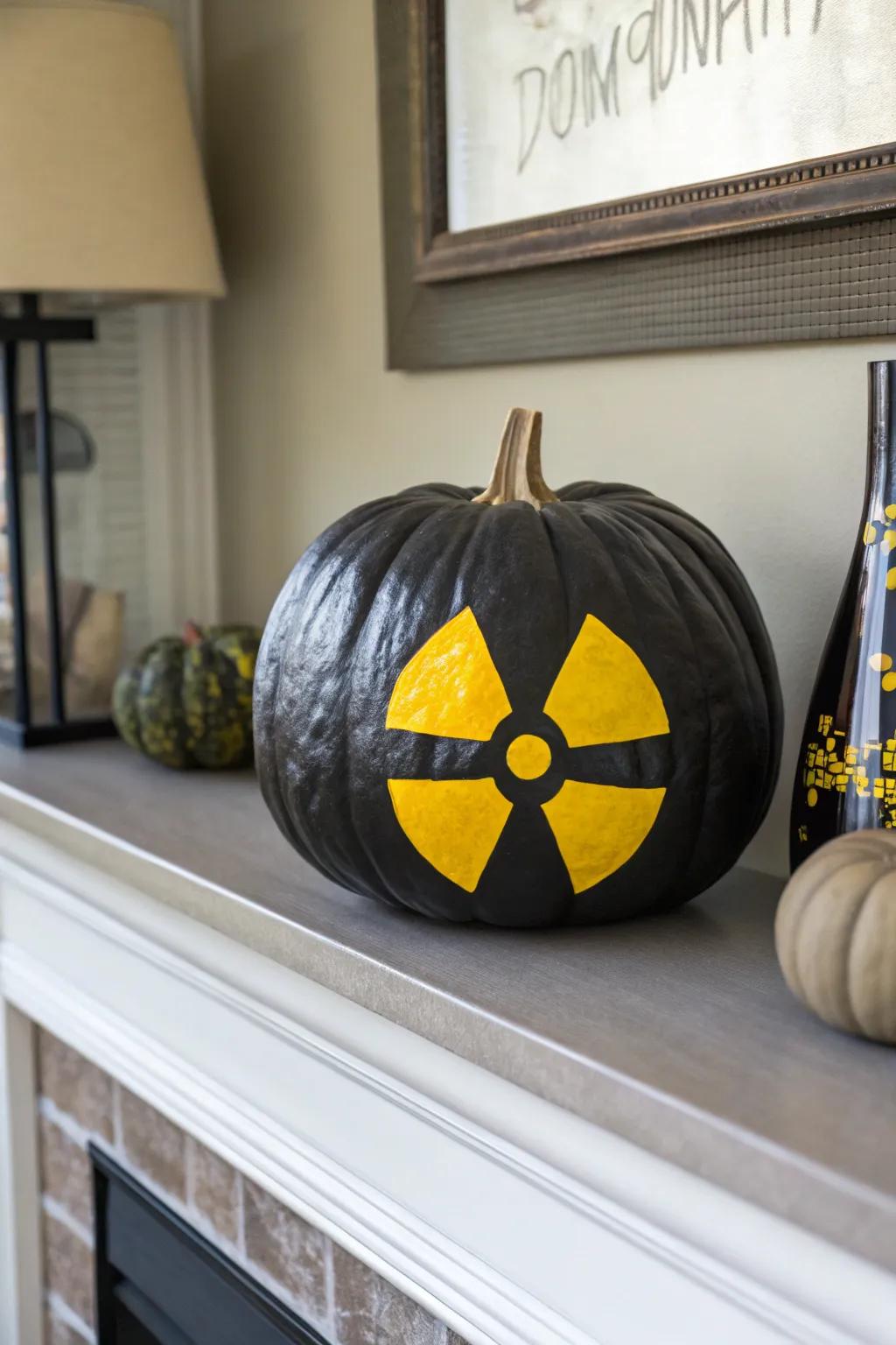 Radiation symbol pumpkin for simple decor