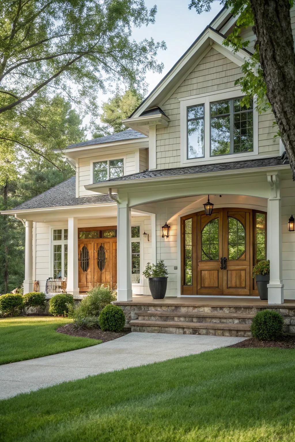 Double portals create a grand entrance.