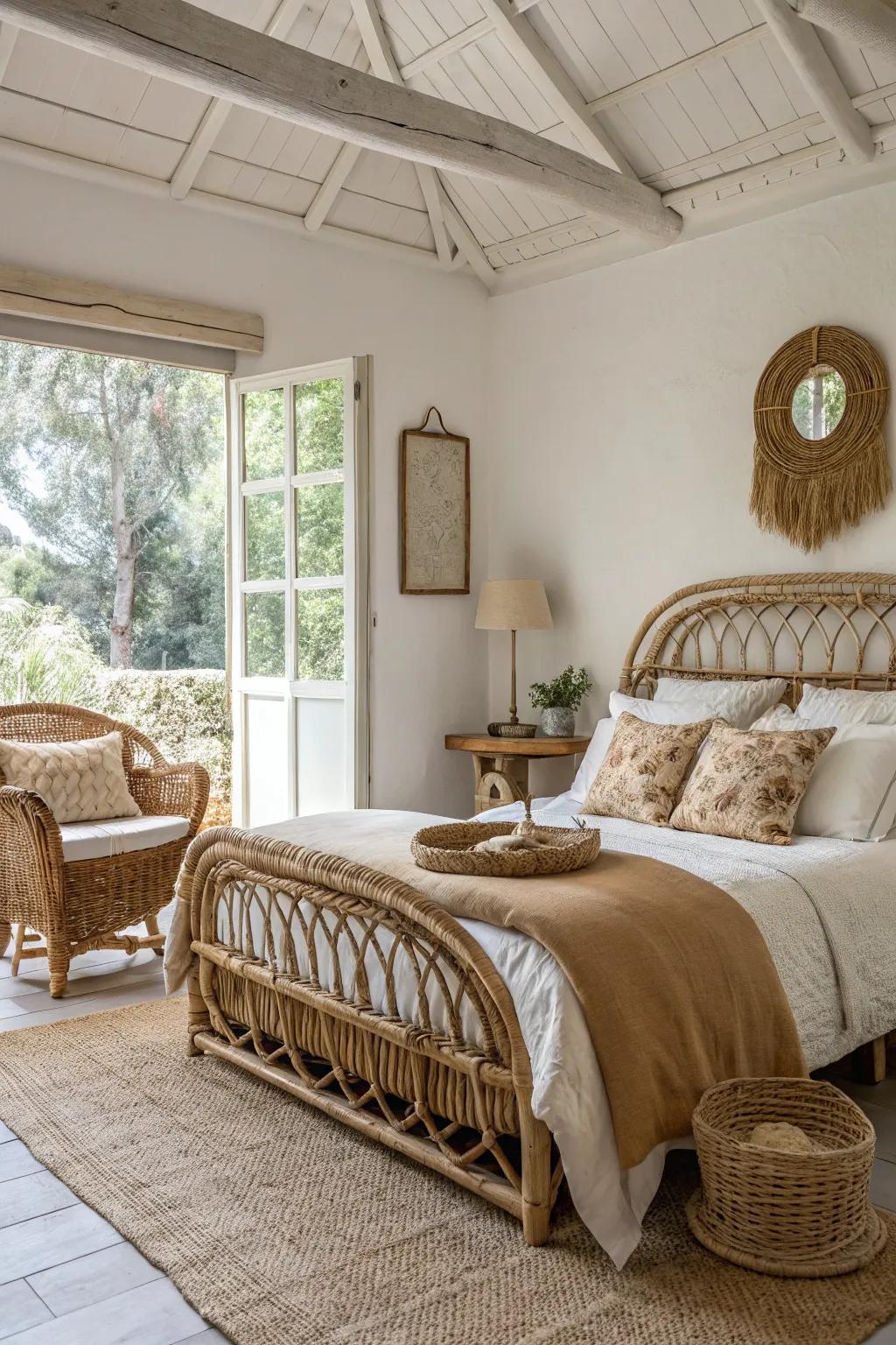 Natural colors match the organic appearance of rattan.