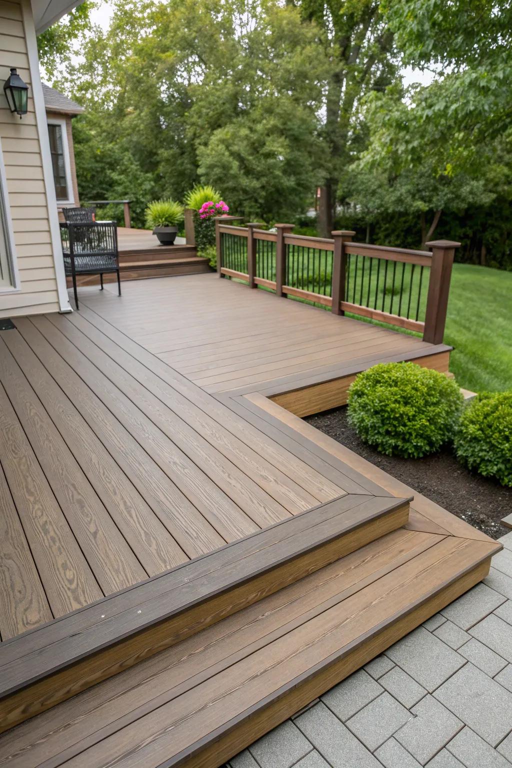 Blend components for a contemporary deck aesthetic.