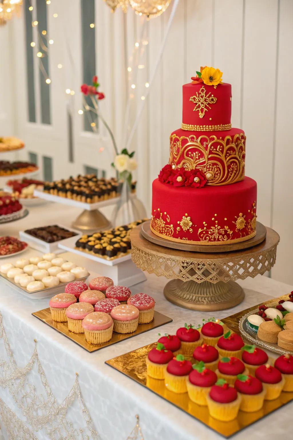 Stunning dessert displays become a focal point of the party.