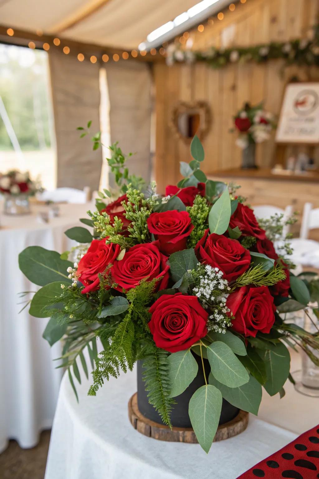 Bold and bright floral arrangements breathe life into the celebration.