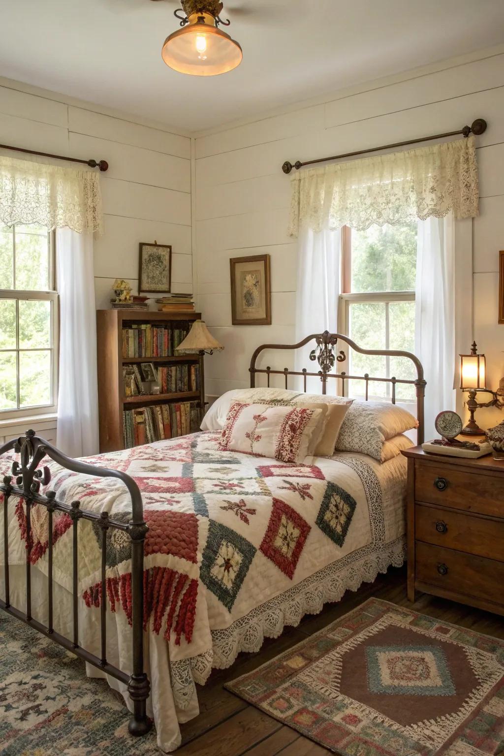 Old-fashioned decor introduces character.