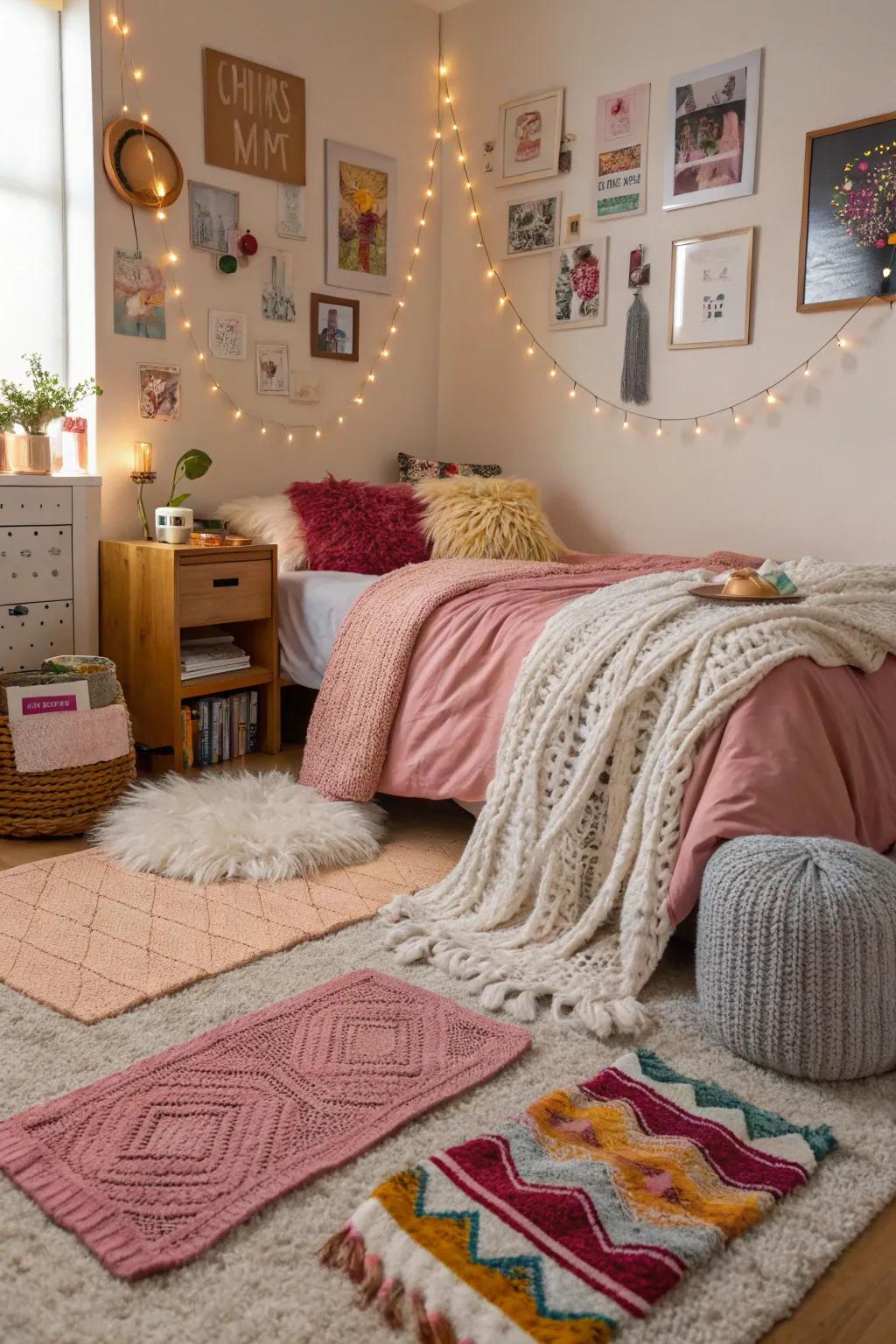 Blending textures deepens and adds interest to an area.
