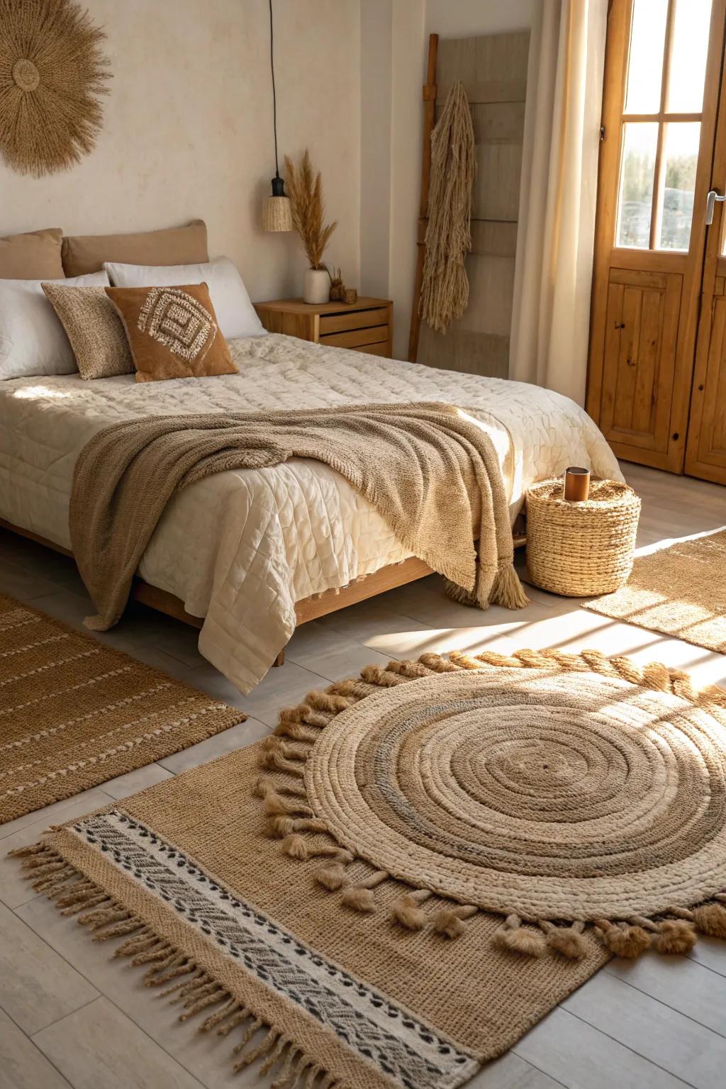 Textured rugs enhance your design with dimension and appeal.