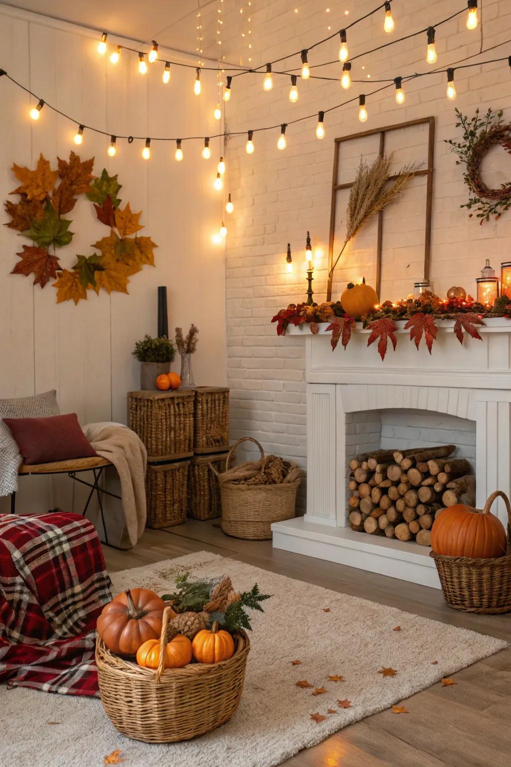 Toasty rope lights design a snug ambiance.