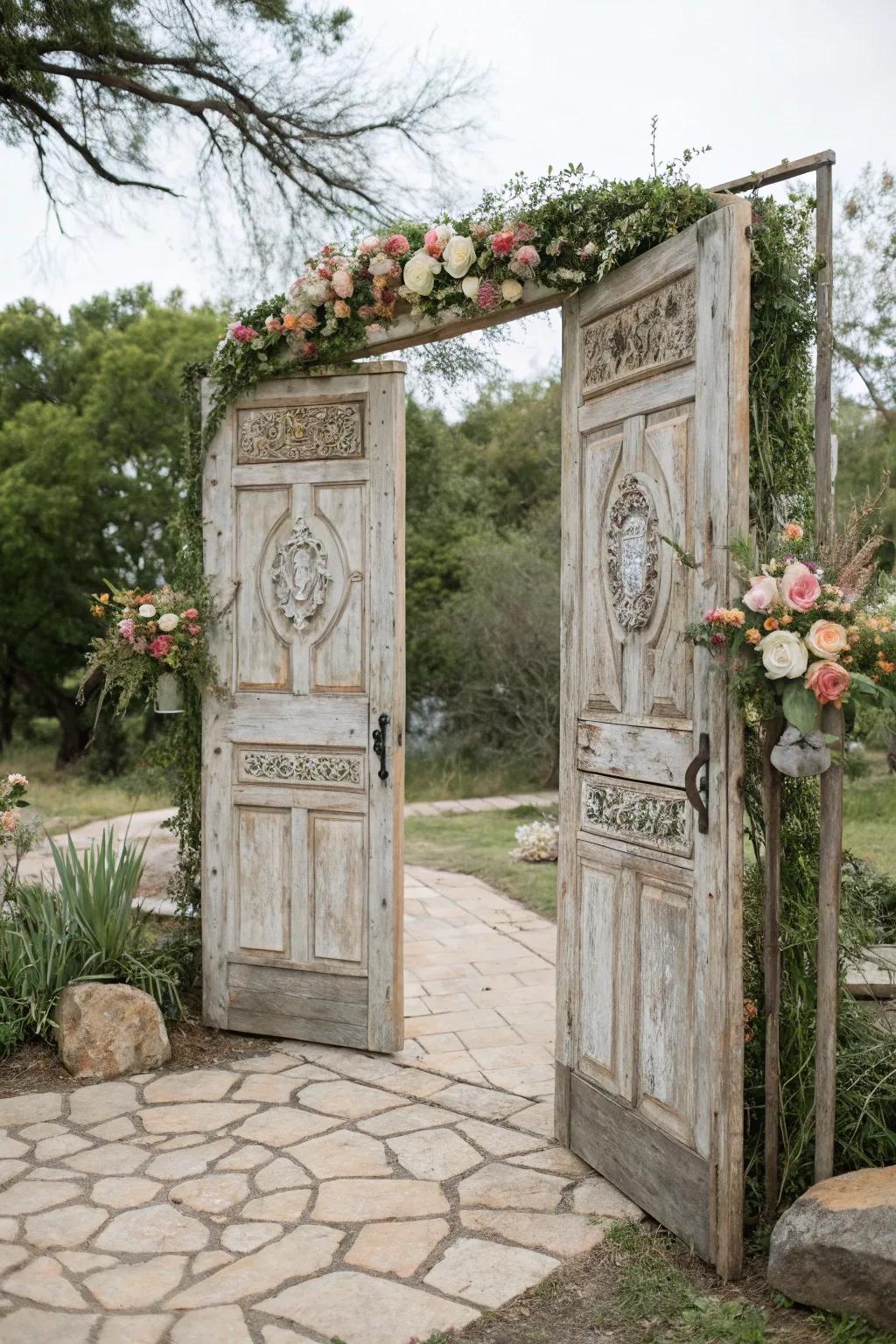 A vintage doorway arch, offering a nostalgic and personalized touch.