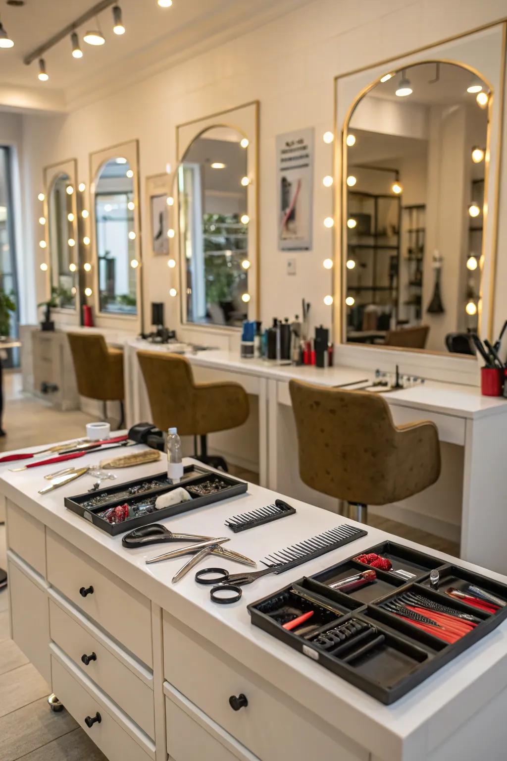 Functional service areas that enhance stylist output.