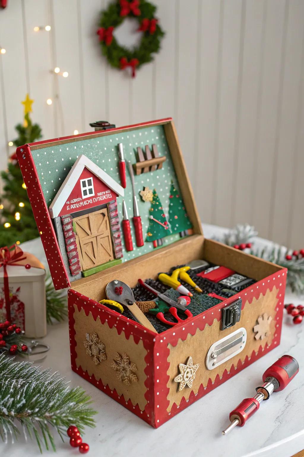 Bring Santa’s workshop to life with an imaginative present container.