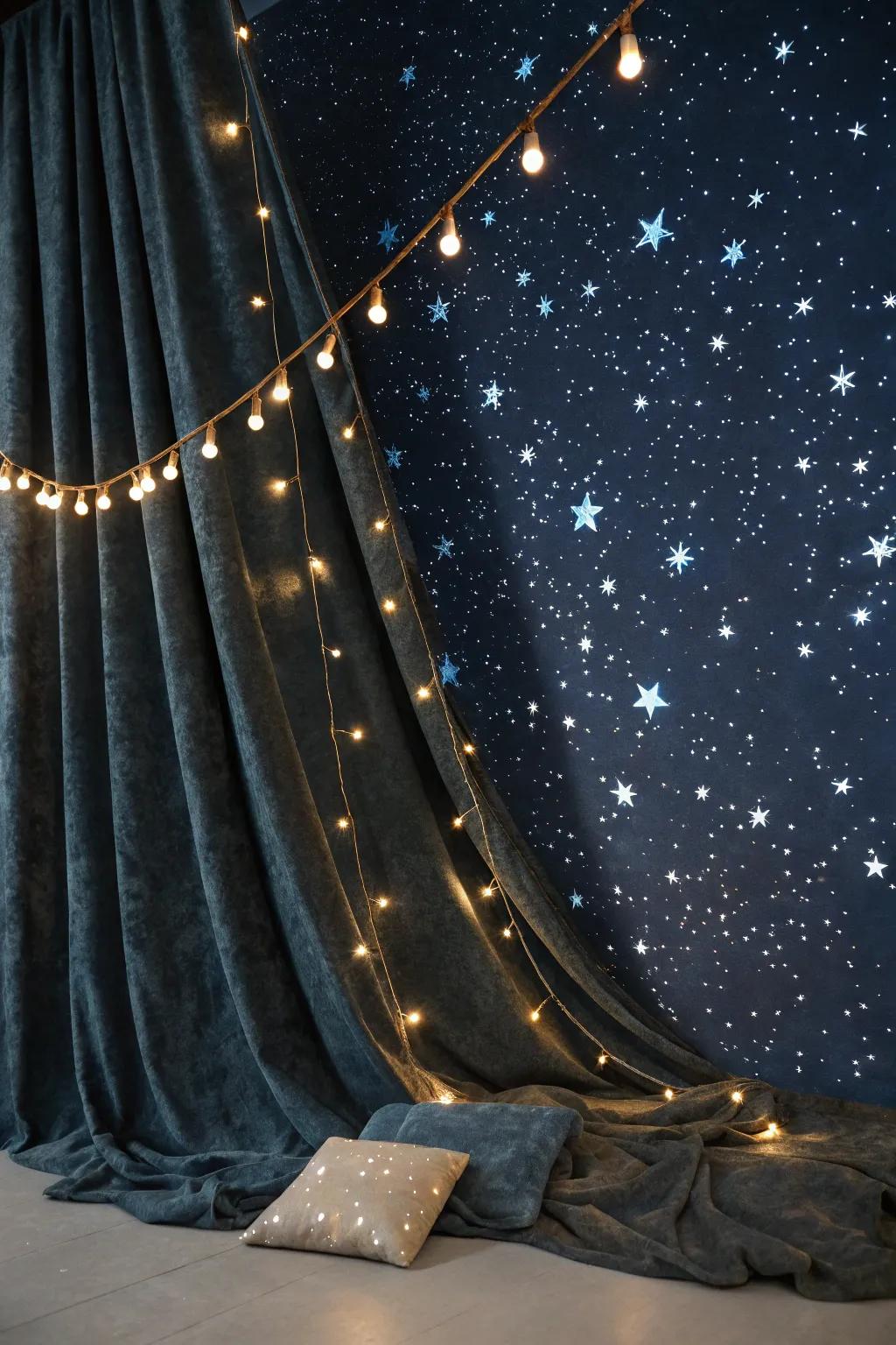 Capture the allure of your graduation within a starlit context.