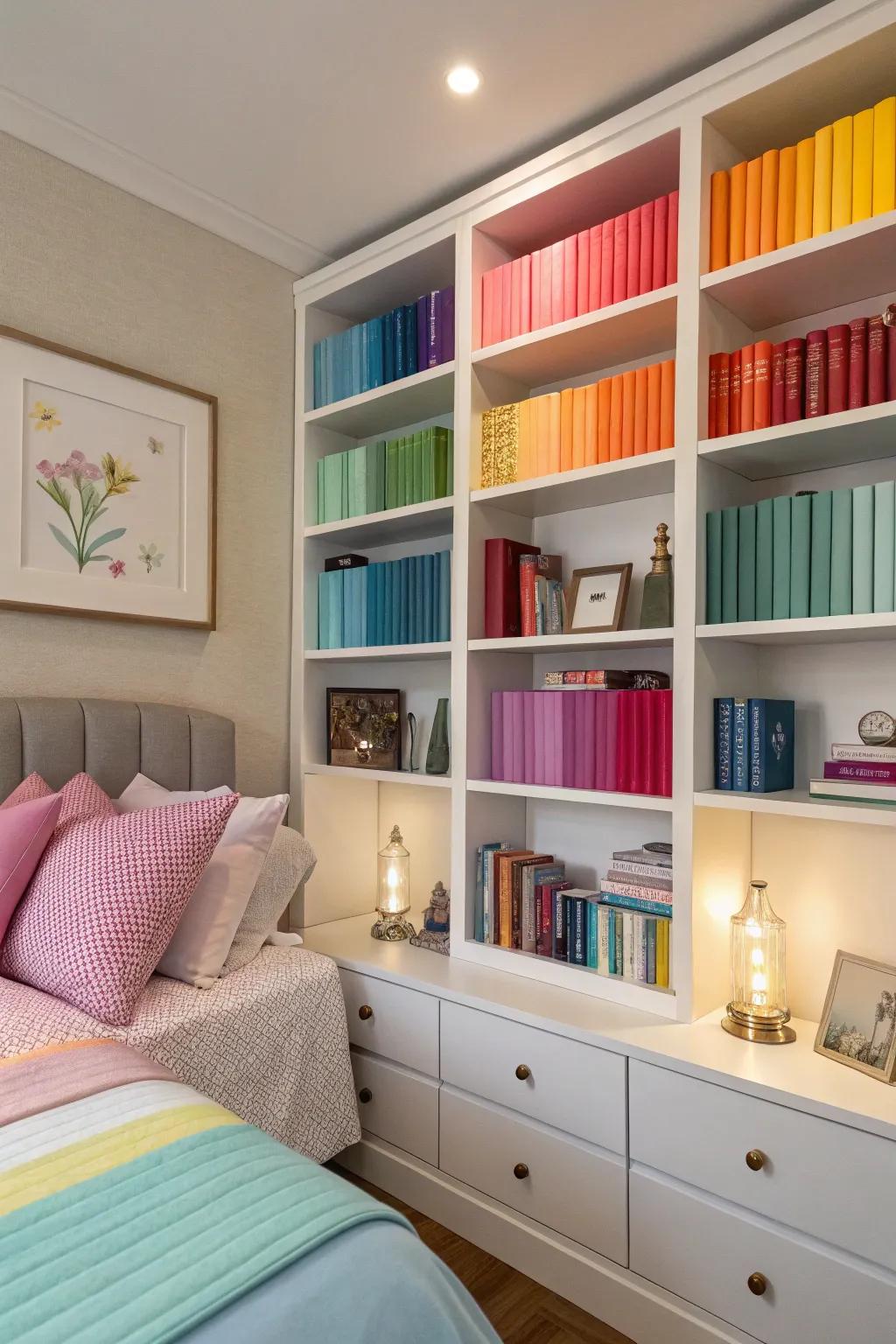 Color-coordinated displays for a cohesive aesthetic.