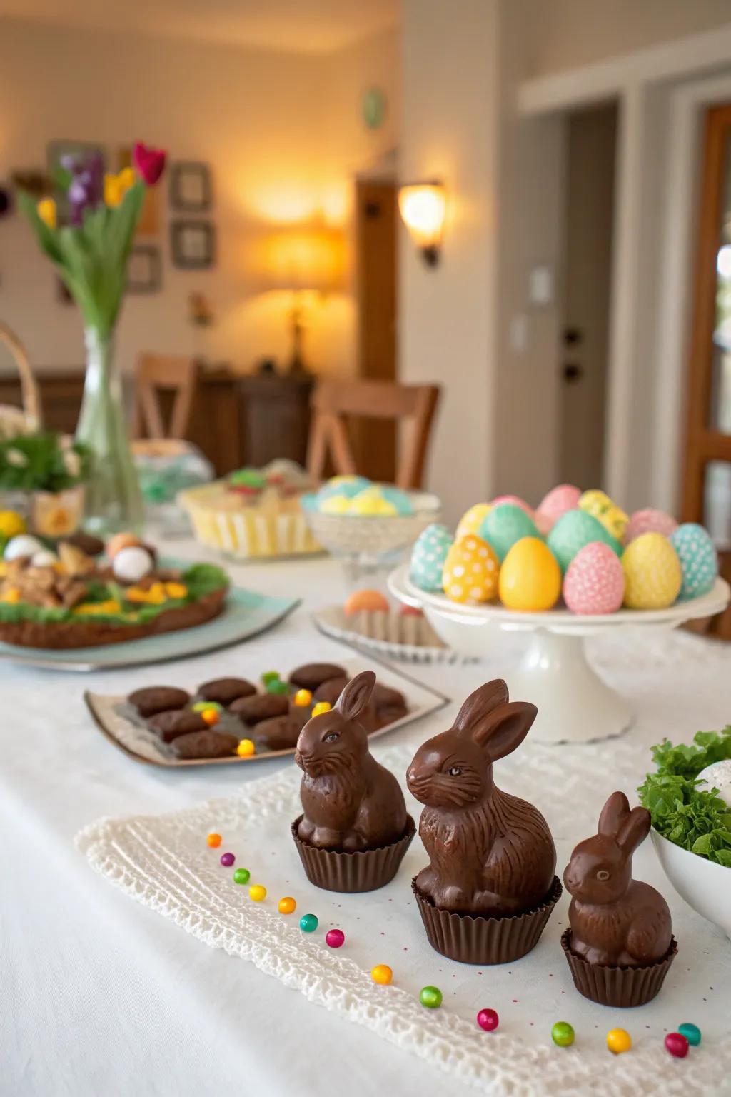 Chocolaty treats performing the function of delightful ornaments.