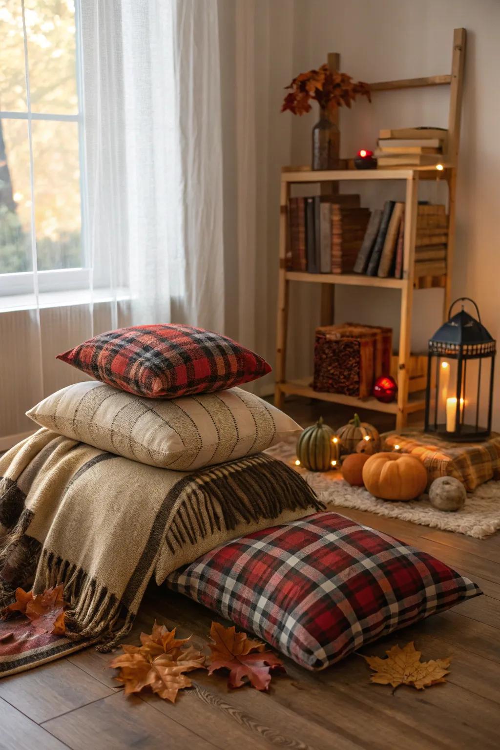Checkered patterns convey warmth and flair.