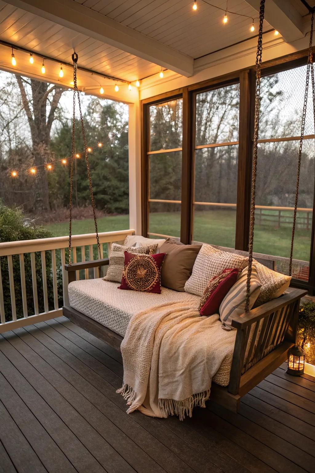 A swing bed offering ultimate relaxation