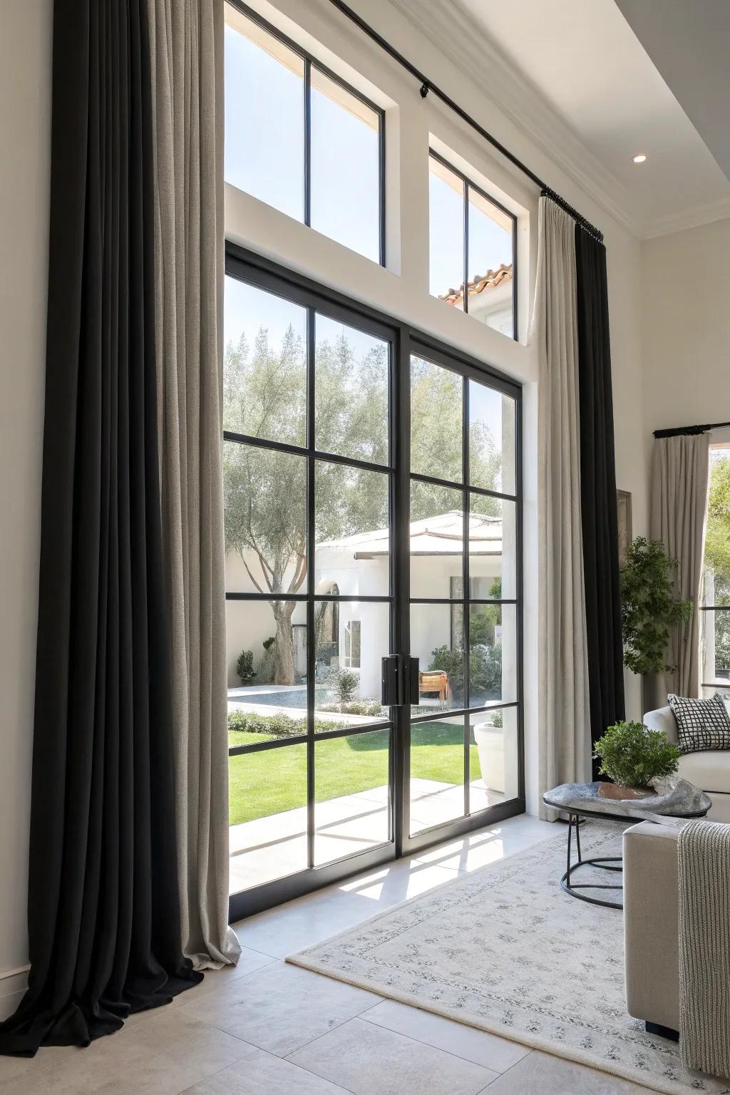 Black trims add a strong and elegant touch.