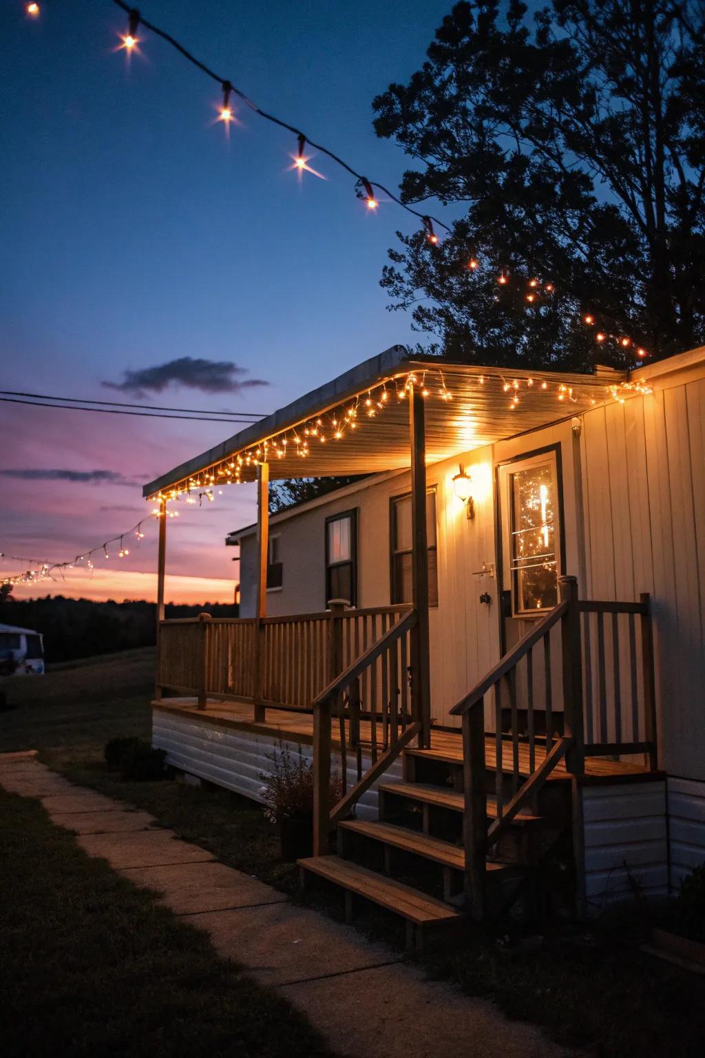 Gentle lighting transforms your porch into an evening escape.