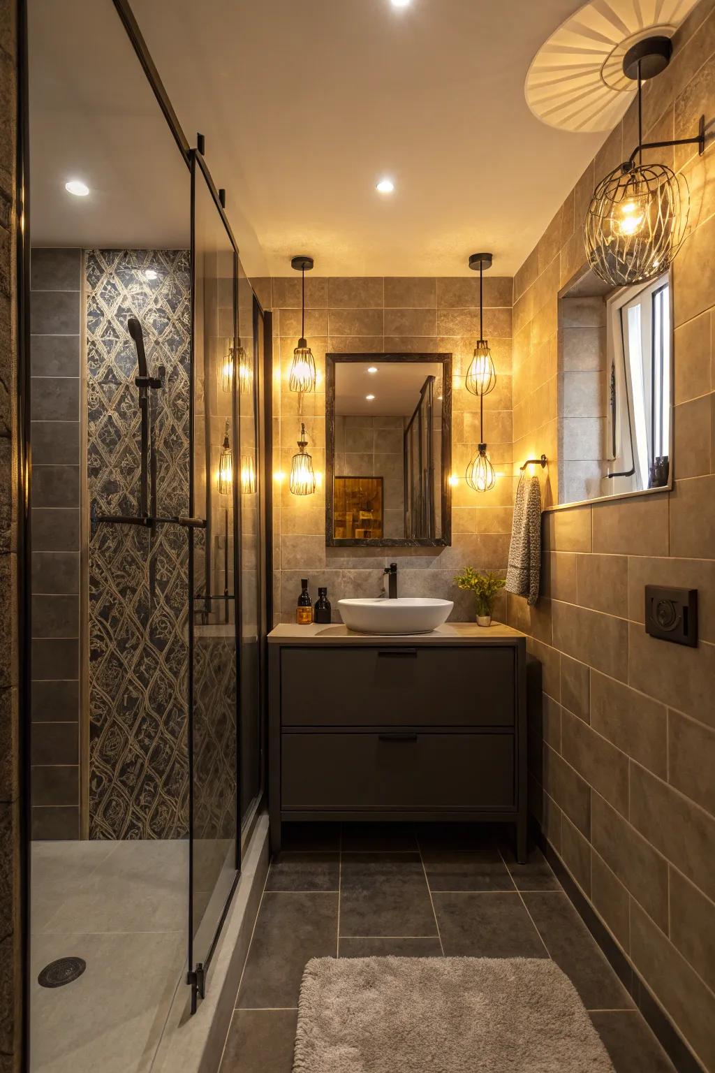Elegant illumination can transform the mood and functionality of a small bathroom.