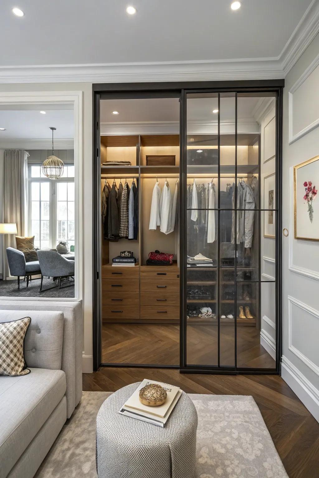 Glass panels add brightness and openness to your design.