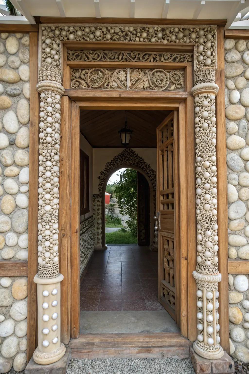 Structural details bring personality to a small entryway.