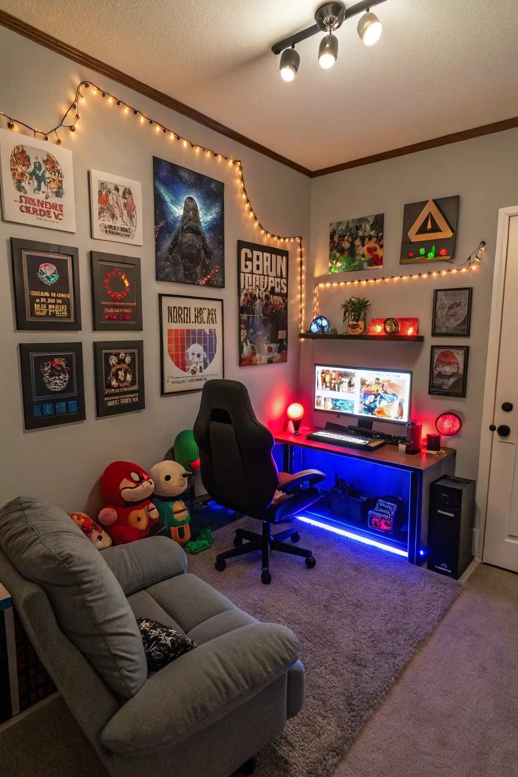 Decorations that show who you are make your gaming space special.