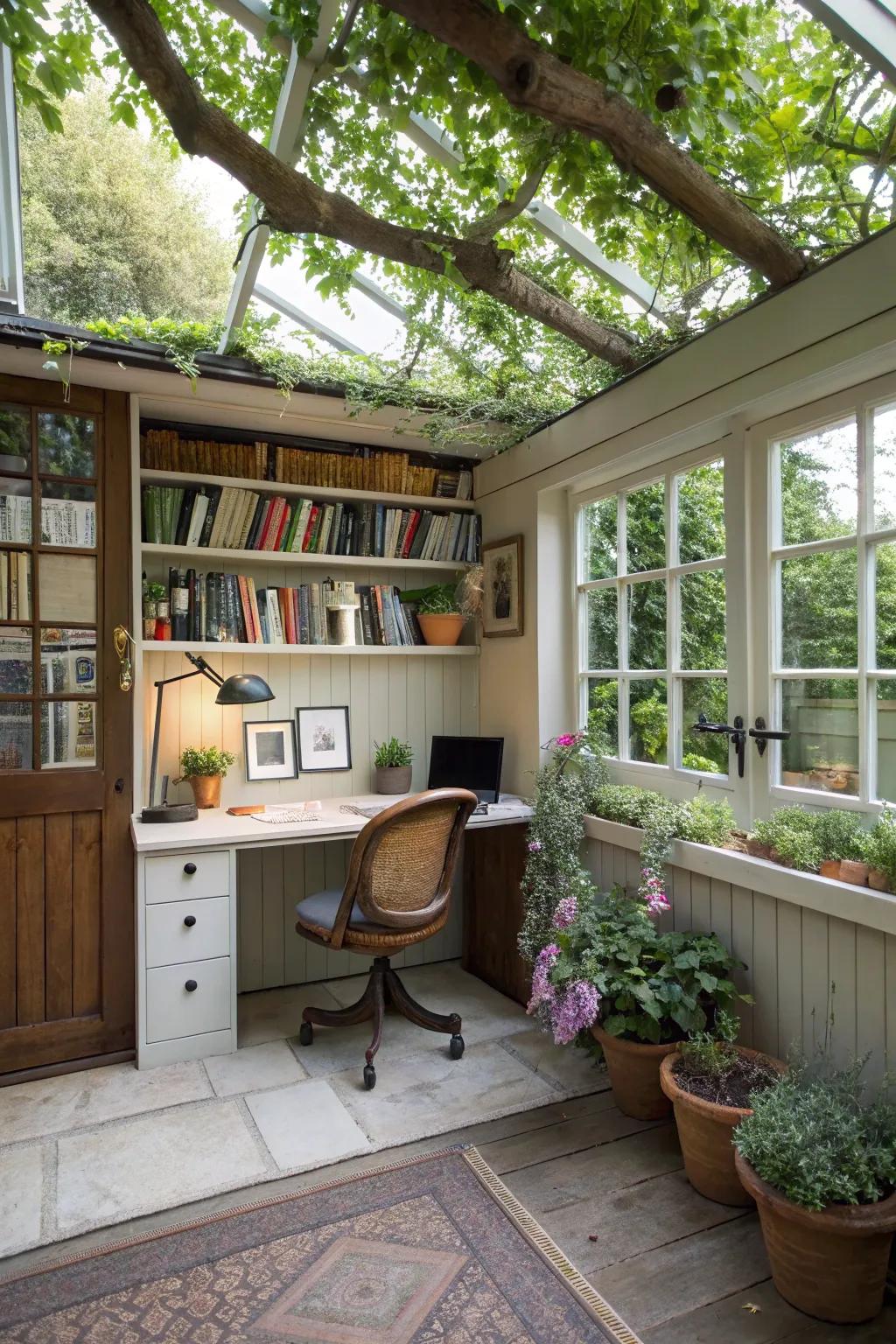 A practical and carefully orchestrated garden office design.