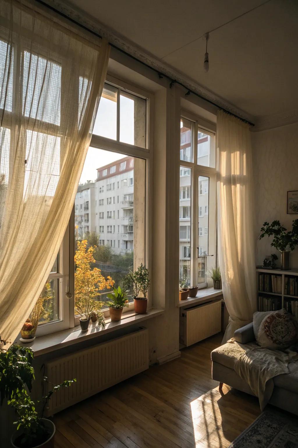Natural light helps your apartment feel bigger and brighter.