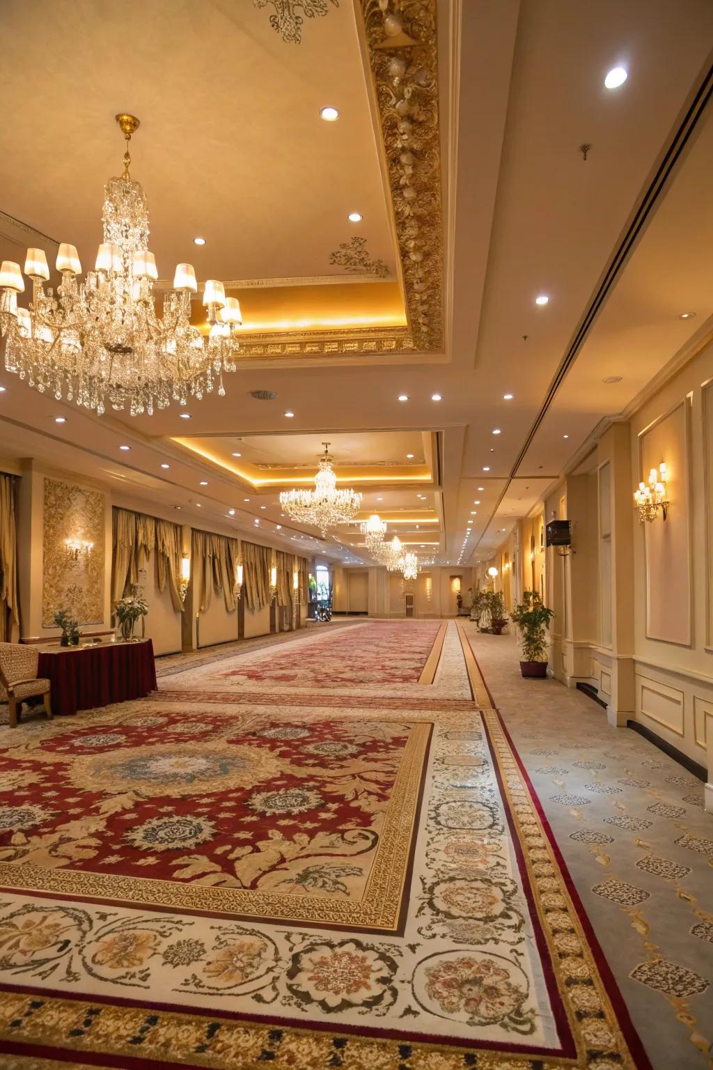 Rugs and flooring define spaces while adding warmth.