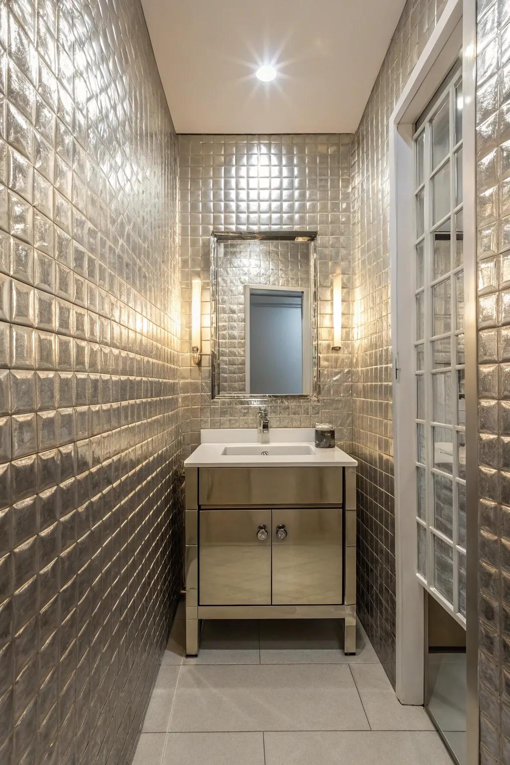 Reflective panels amplify light and space.