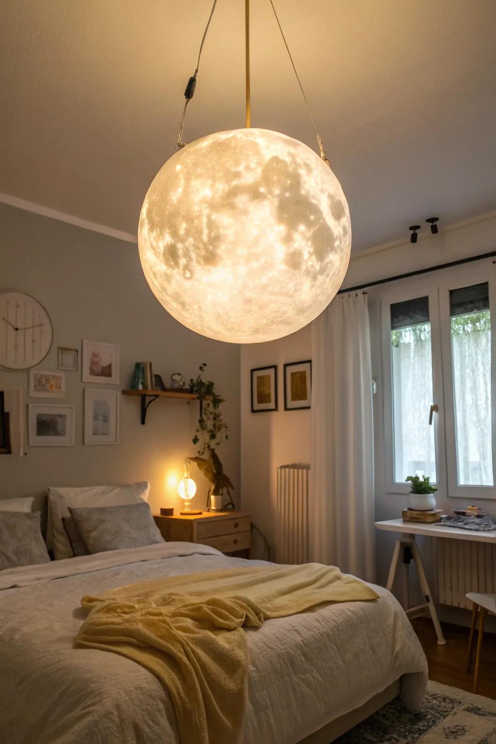 3D celestial globes add a magical touch and provide ambient lighting.