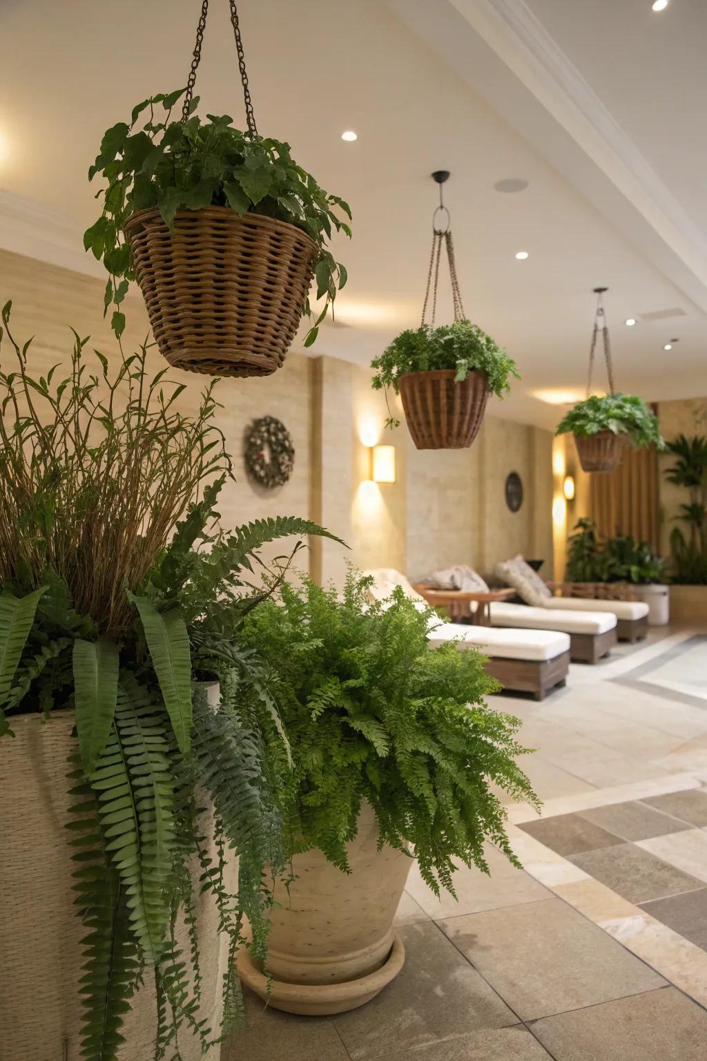 Enliven your spa with beautiful plants.