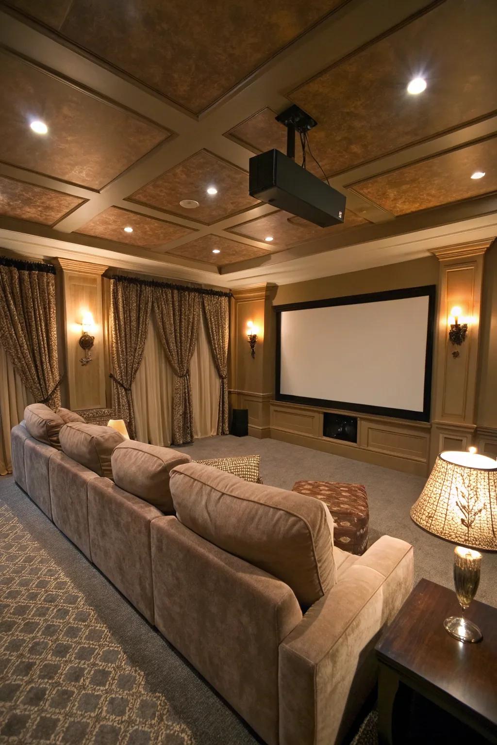 A home theater setup for the ultimate movie night experience.