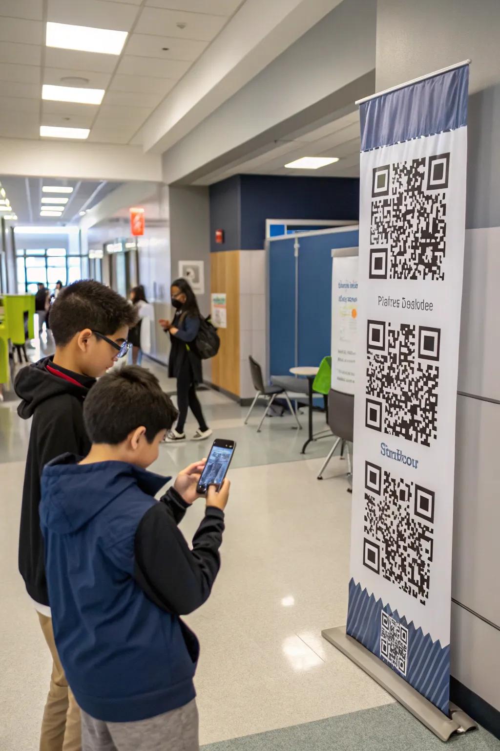 An innovative interactive banner with QR codes for added excitement.