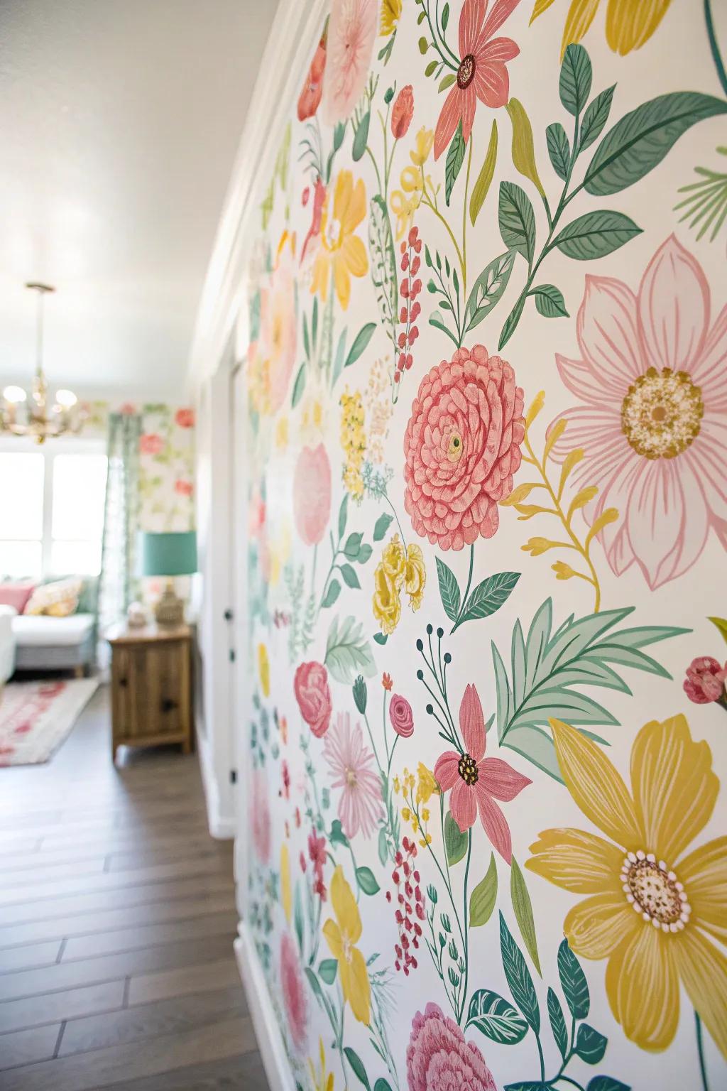 Blossom wallpaper creates a striking and refreshing spring statement.