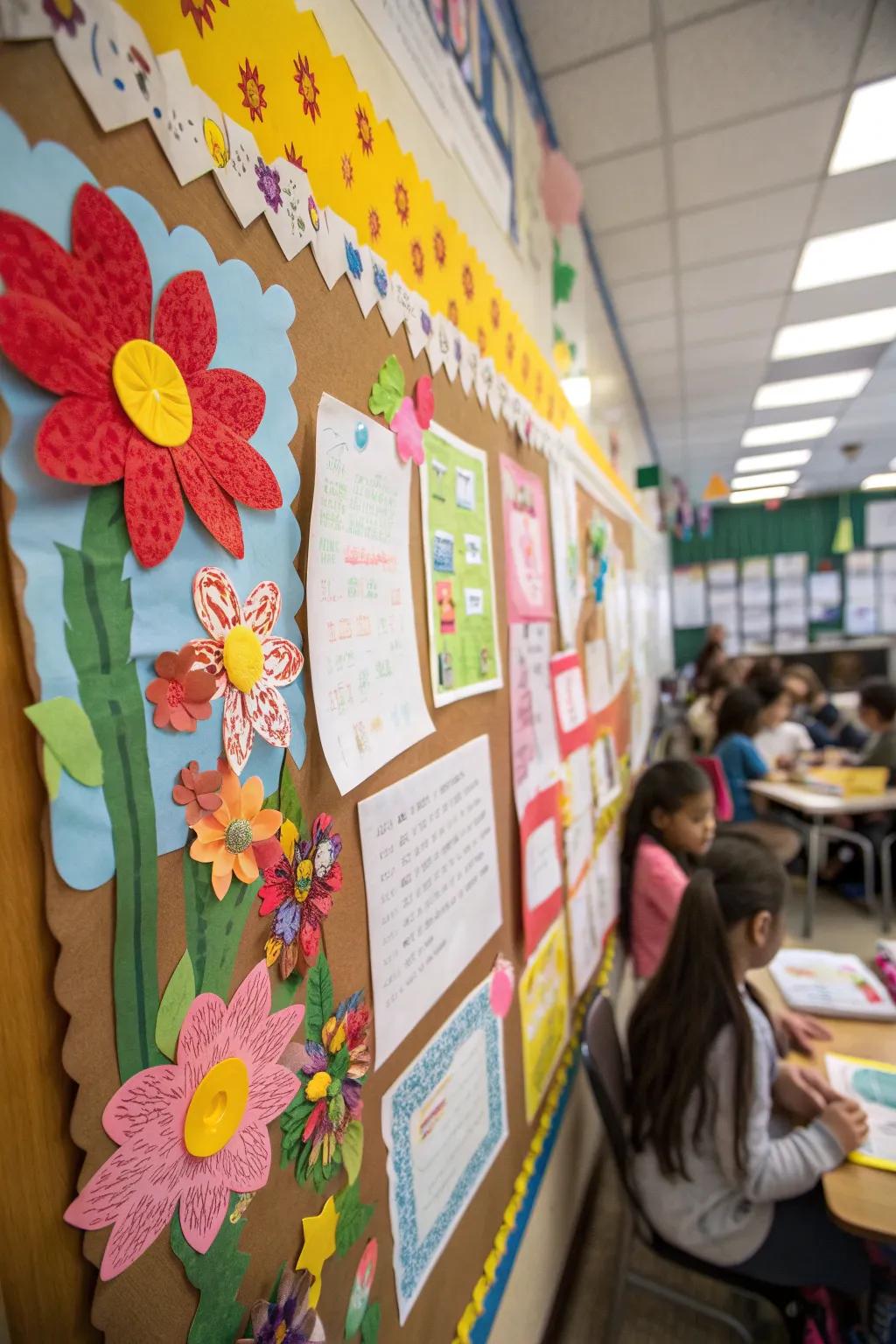 A blooming board where student imagination takes center stage.