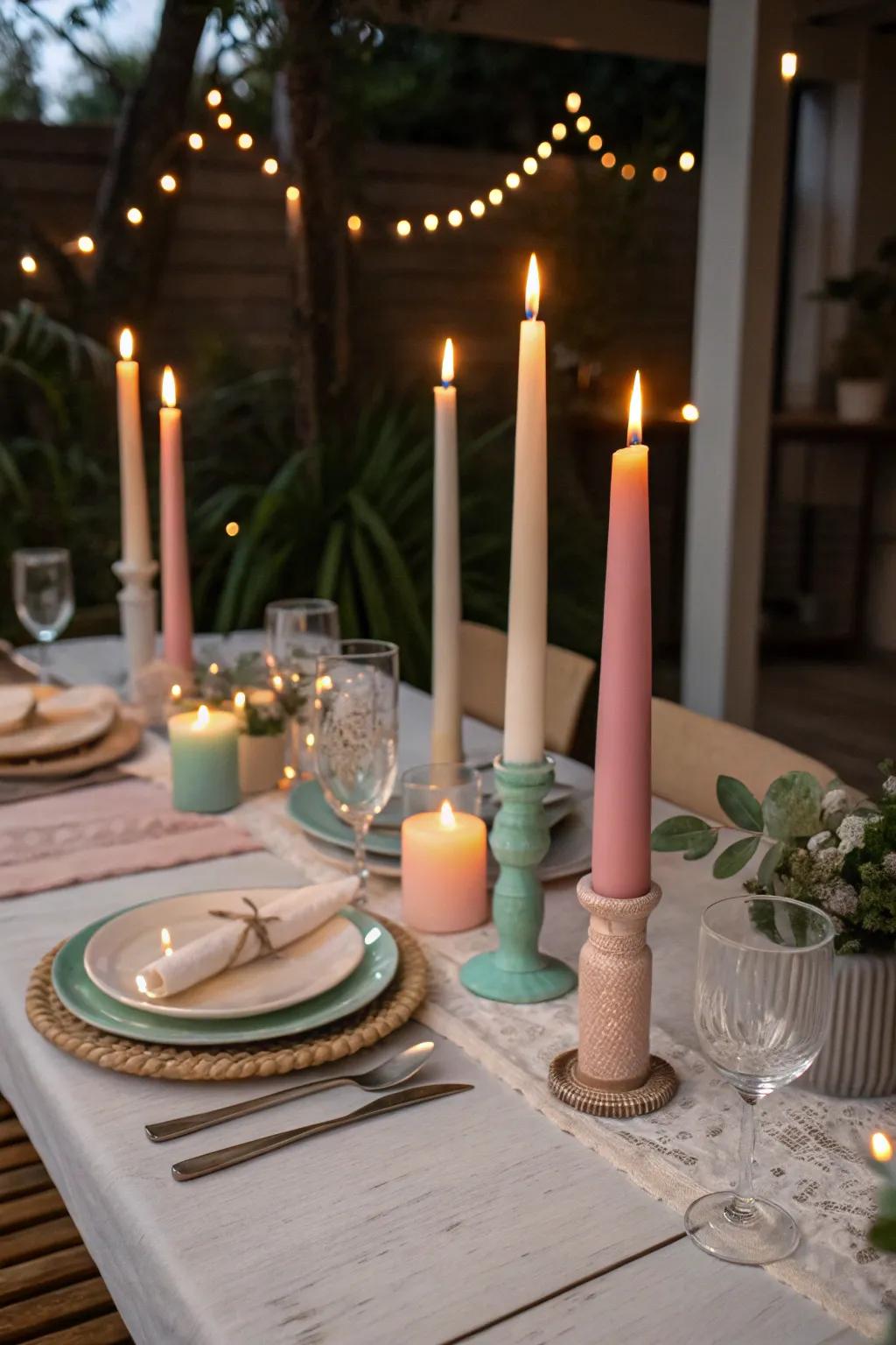 Glowing lights impart appeal and warmth to the ambiance.