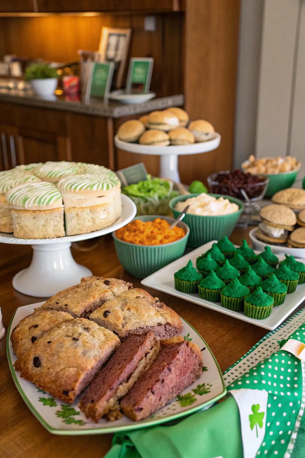 Treat your visitors to a scrumptious selection of Irish staples and themed desserts.