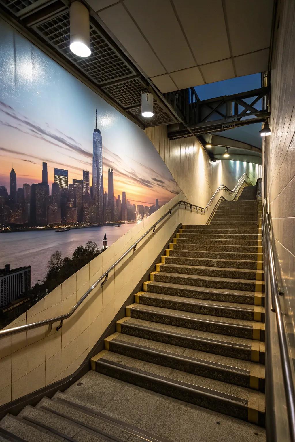 Incorporate city flair using a city view covering.