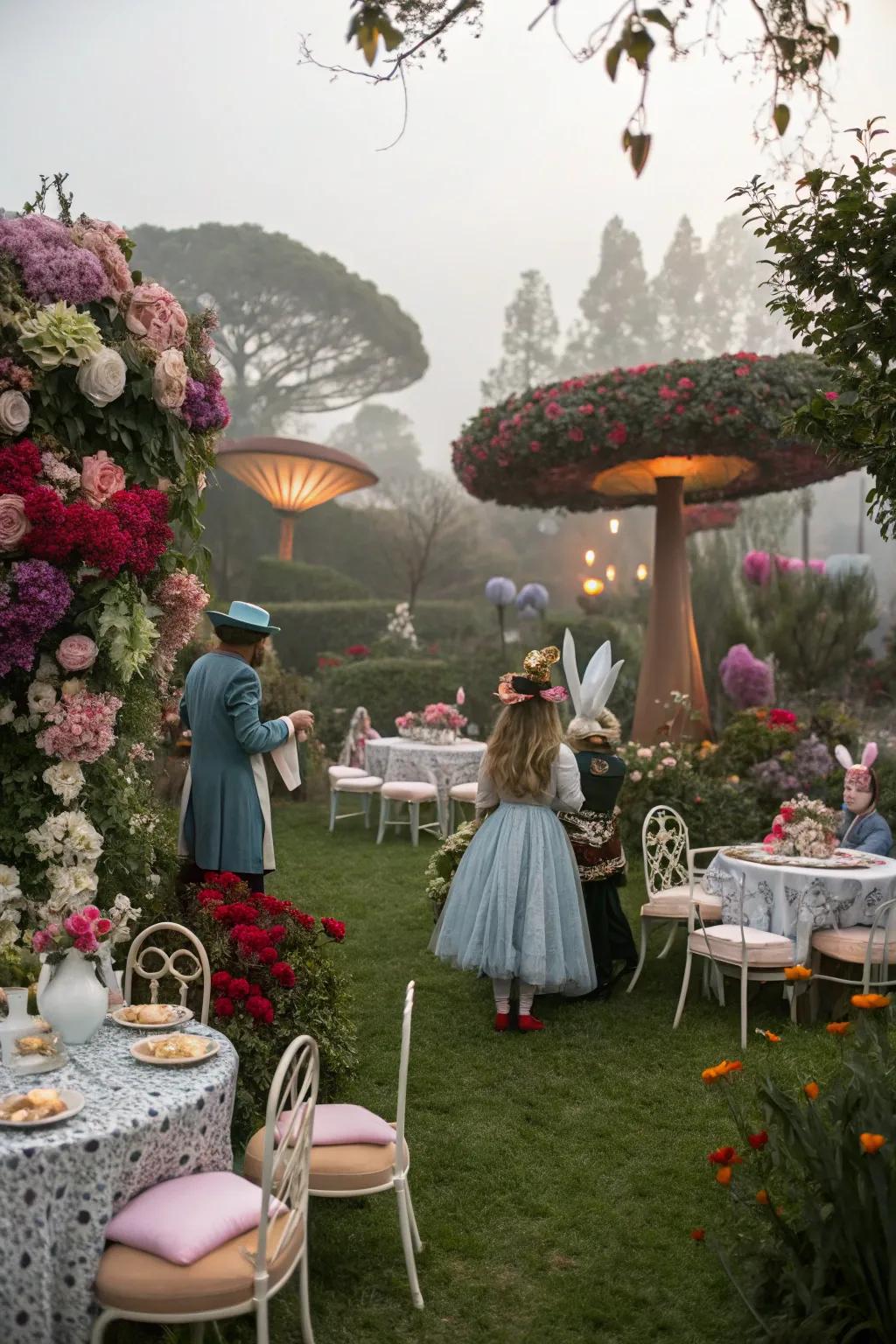 A whimsical garden party inspired by a fantasy setting.