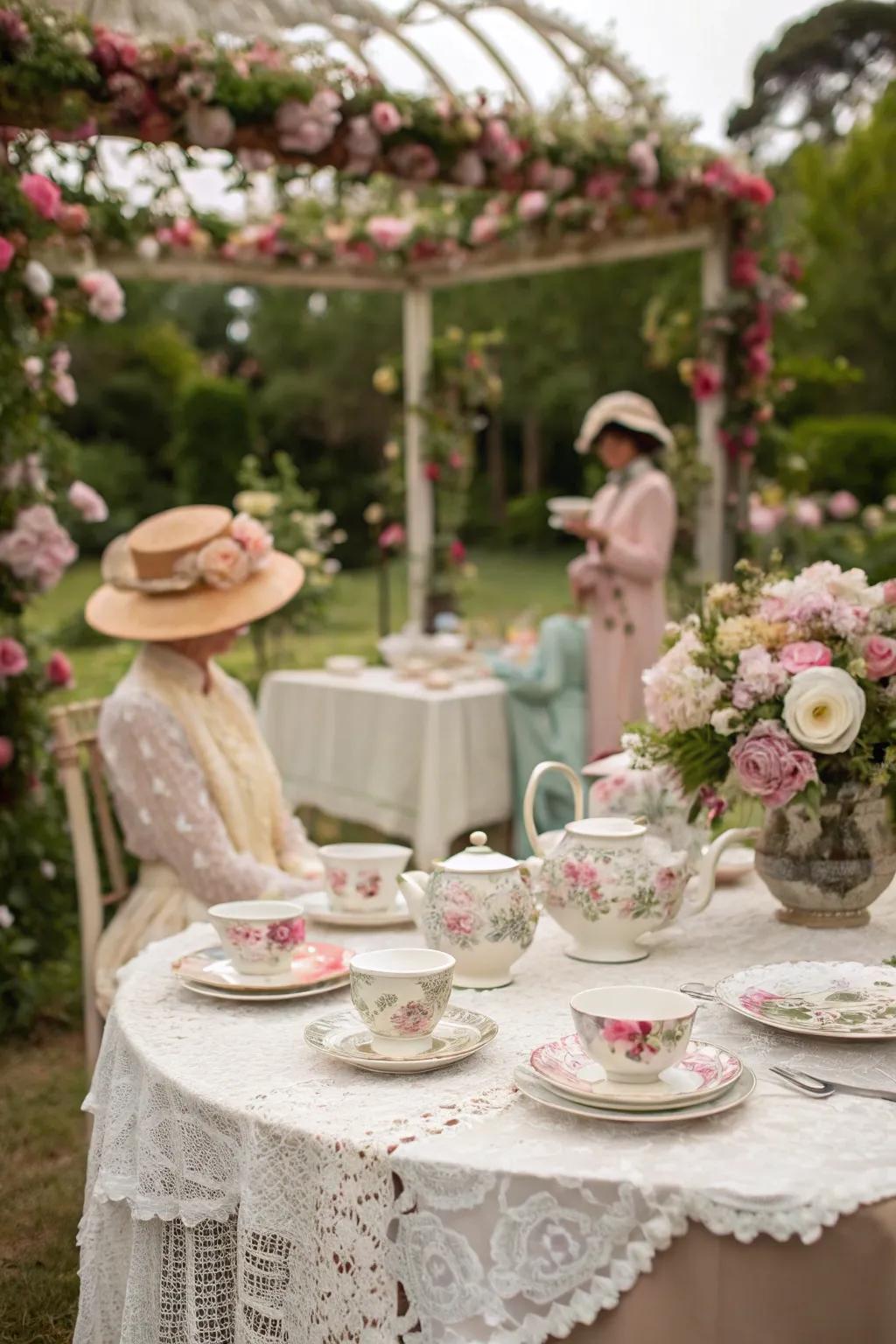 Embrace the elegance of a classic garden tea party.